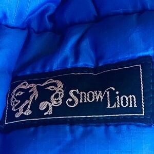 Vintage Snow Lion Mummy Blue Sleeping Bag 86x29 No Storage Sack